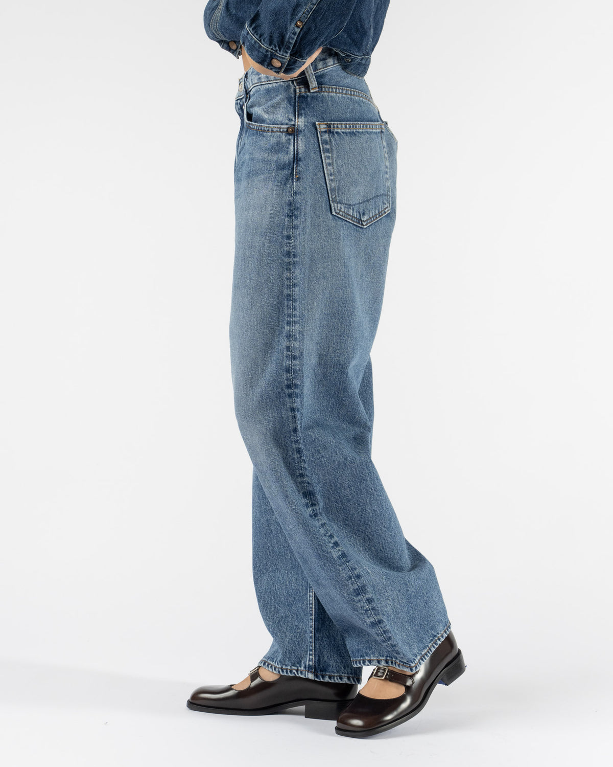 orSlow Super Dad's Denim Pants in Denim Used