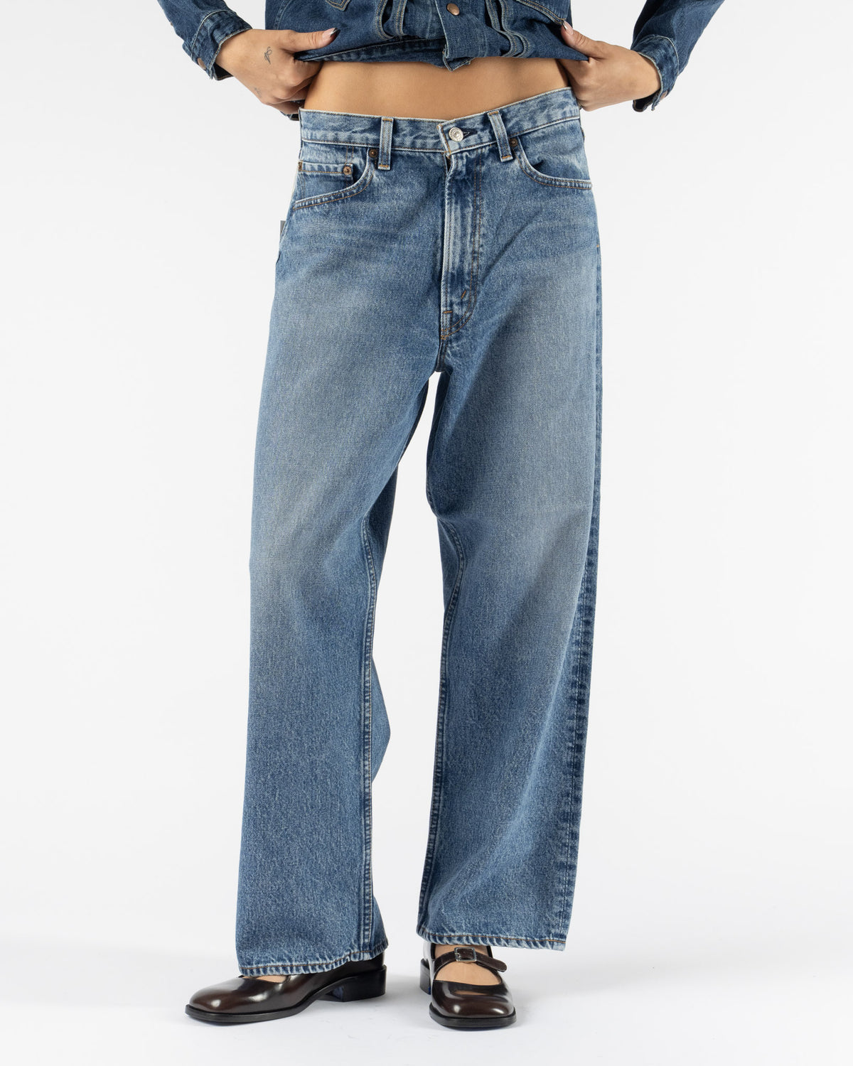 orSlow Super Dad's Denim Pants in Denim Used