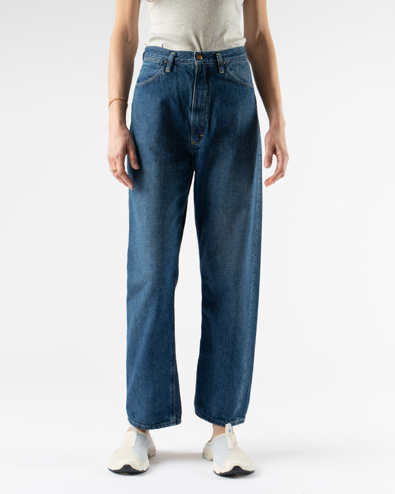 orSlow High Waist Selvedge Denim Pants in Used Wash