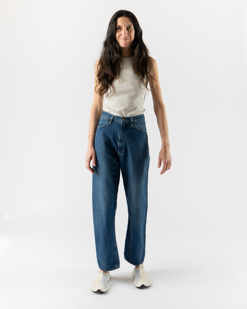 orSlow High Waist Selvedge Denim Pants in Used Wash