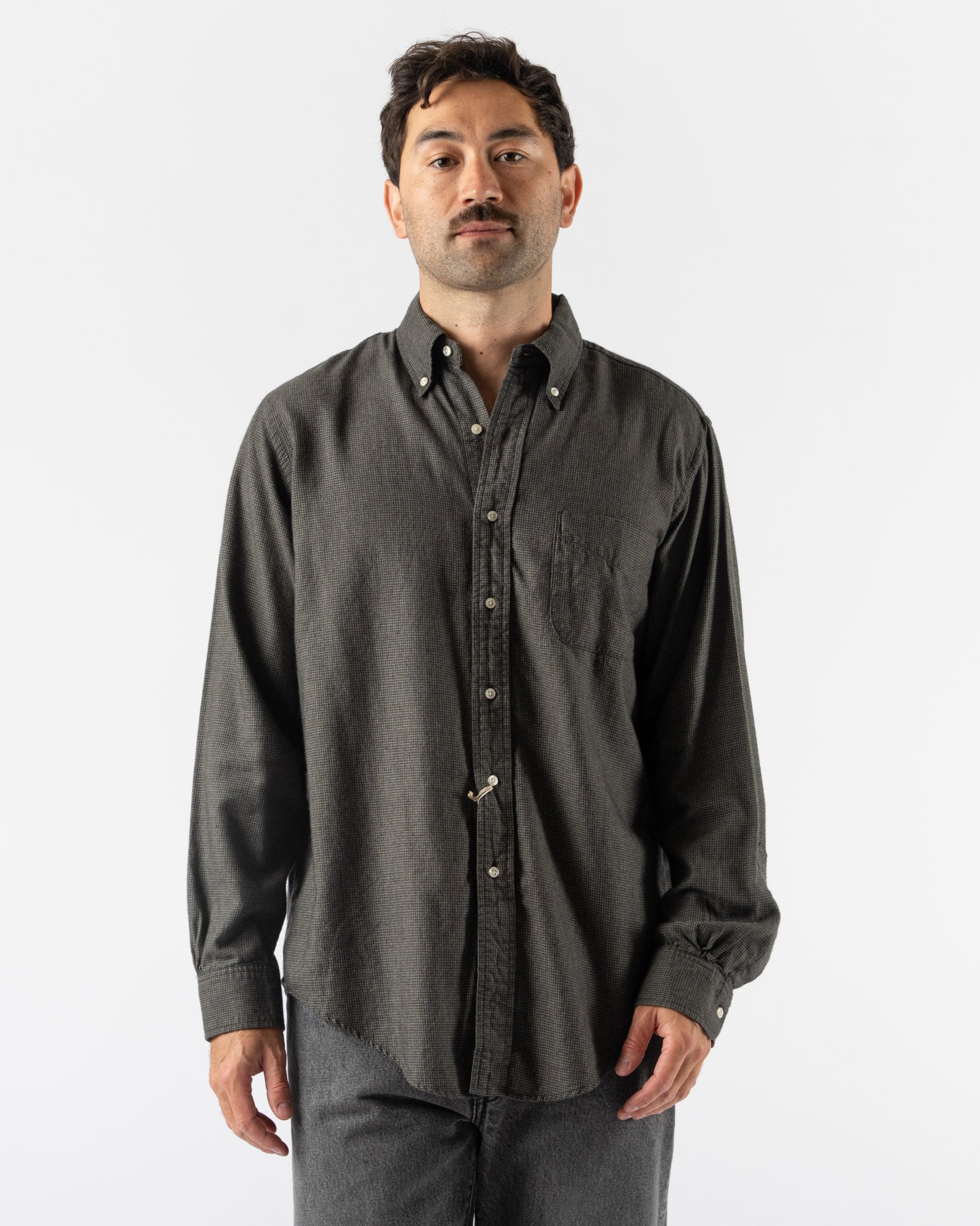 orSlow Standard Button Down in Coffee Brown
