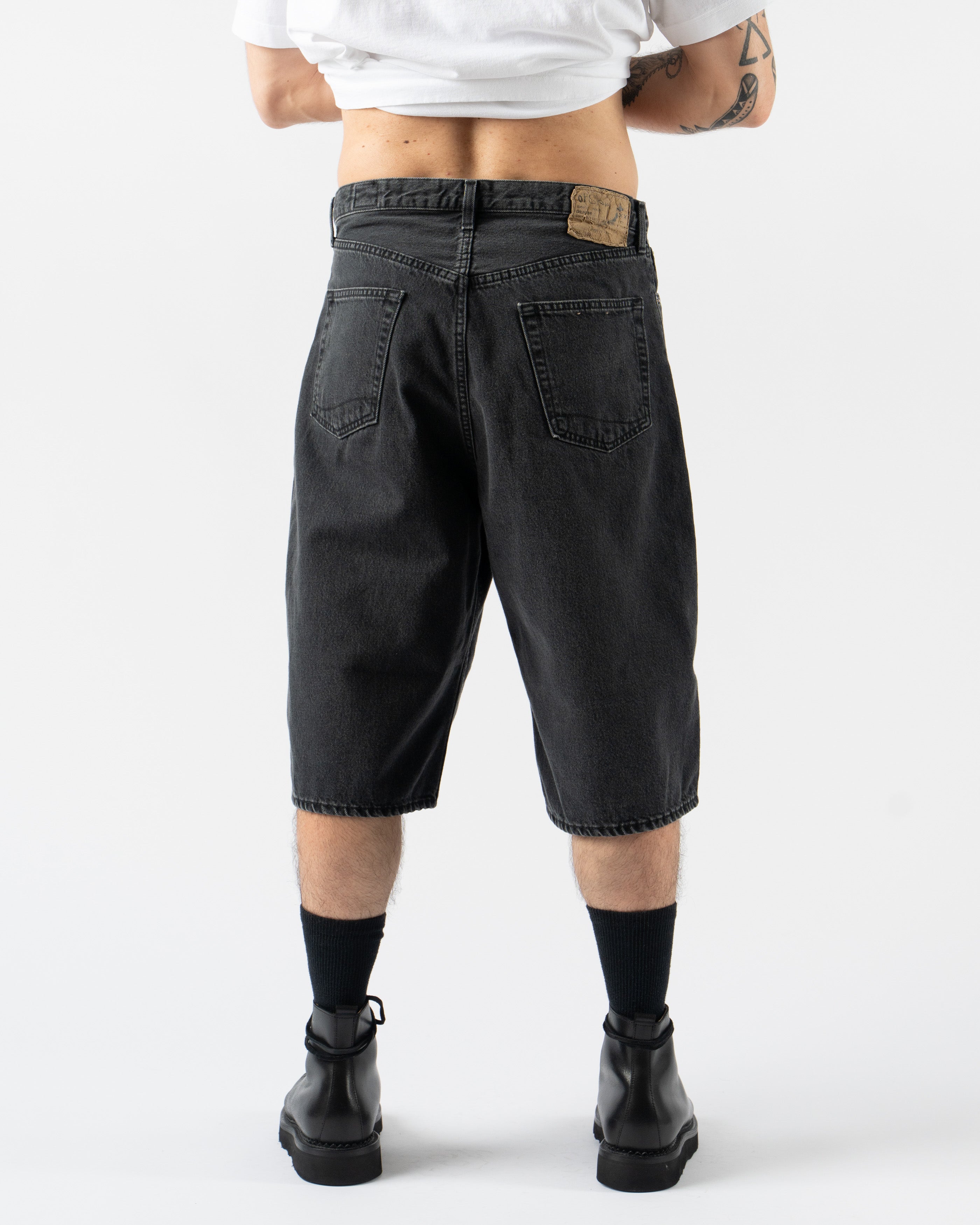 orSlow Super Dad's Fit Shorts in Black Denim Stone