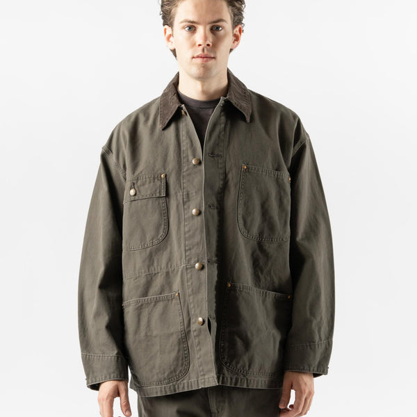 orSlow Relax Fit Coverall in Army Green Curated at Jake and Jones