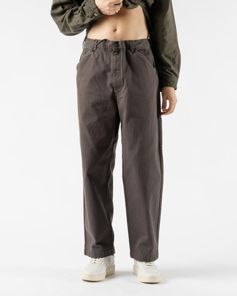 orSlow Wide Fit French Work Pants in Coffee Brown