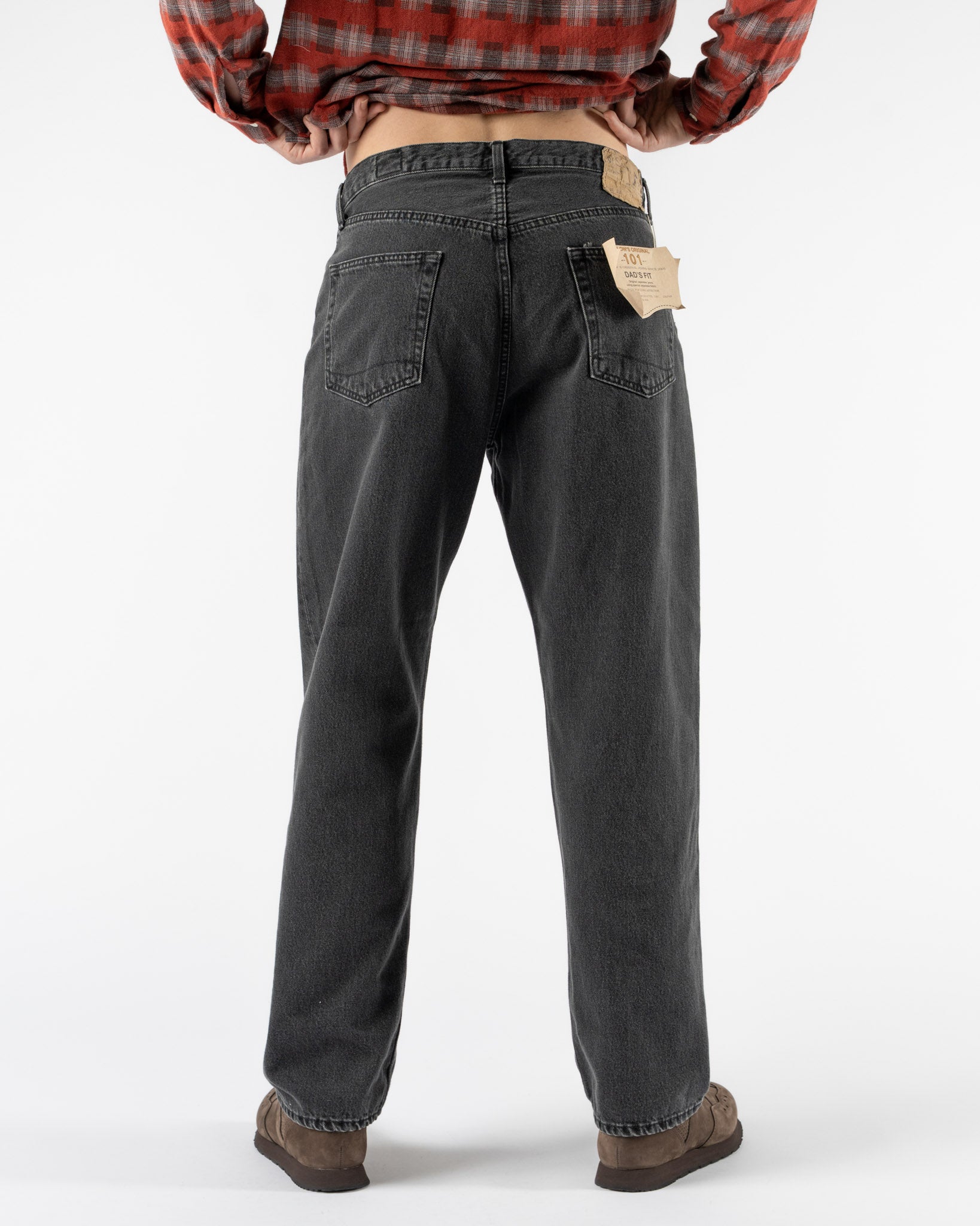 orSlow 101 Dad's Fit Denim Pants in Black Denim Stone Curated at