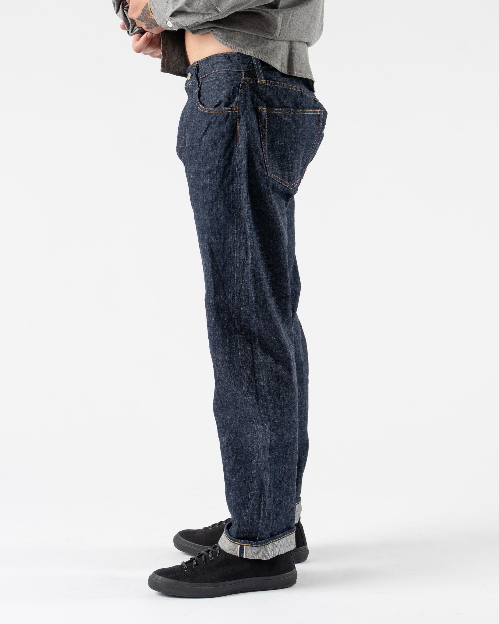 orSlow 105 90's Denim in Mid Used Wash Curated at Jake and Jones