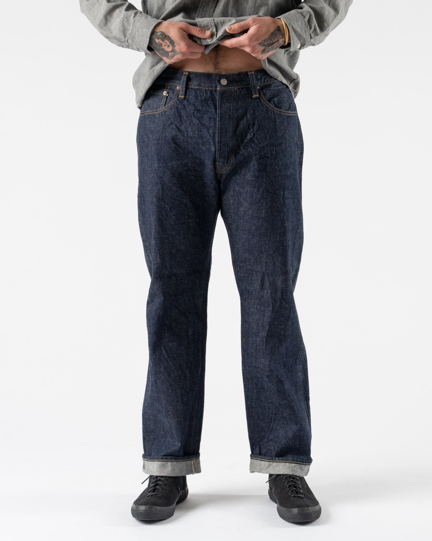 orSlow 105 90's Denim in Mid Used Wash Curated at Jake and Jones
