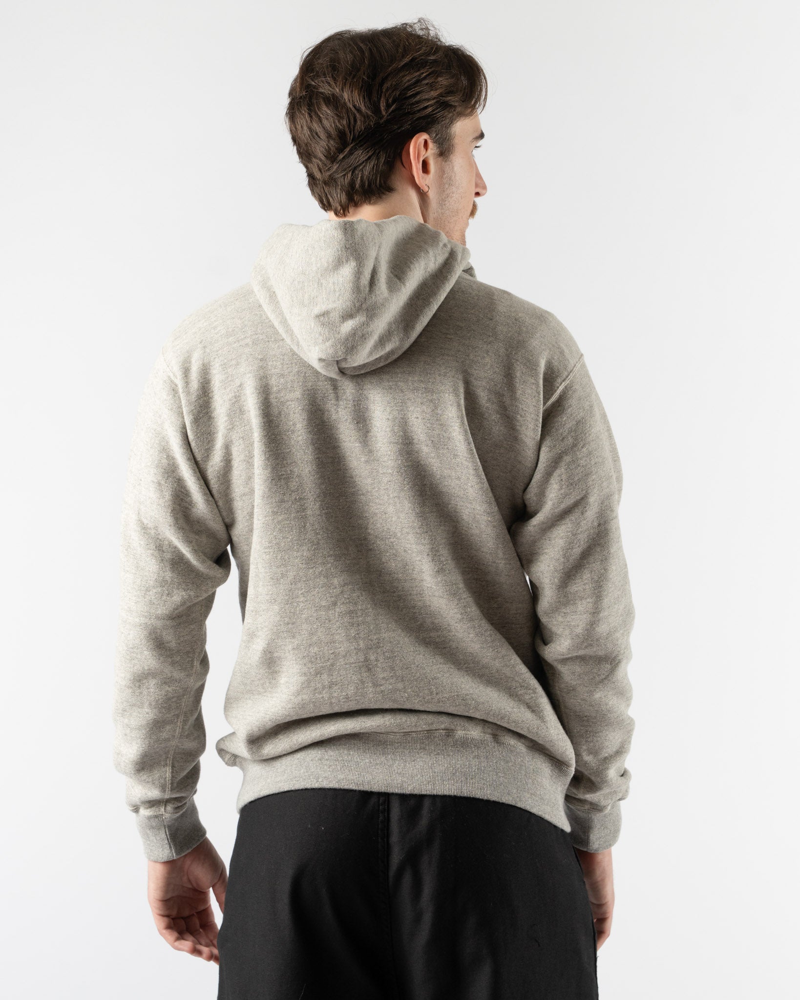 orSlow Loop Wheel Hooded Sweatshirt in Heather Gray
