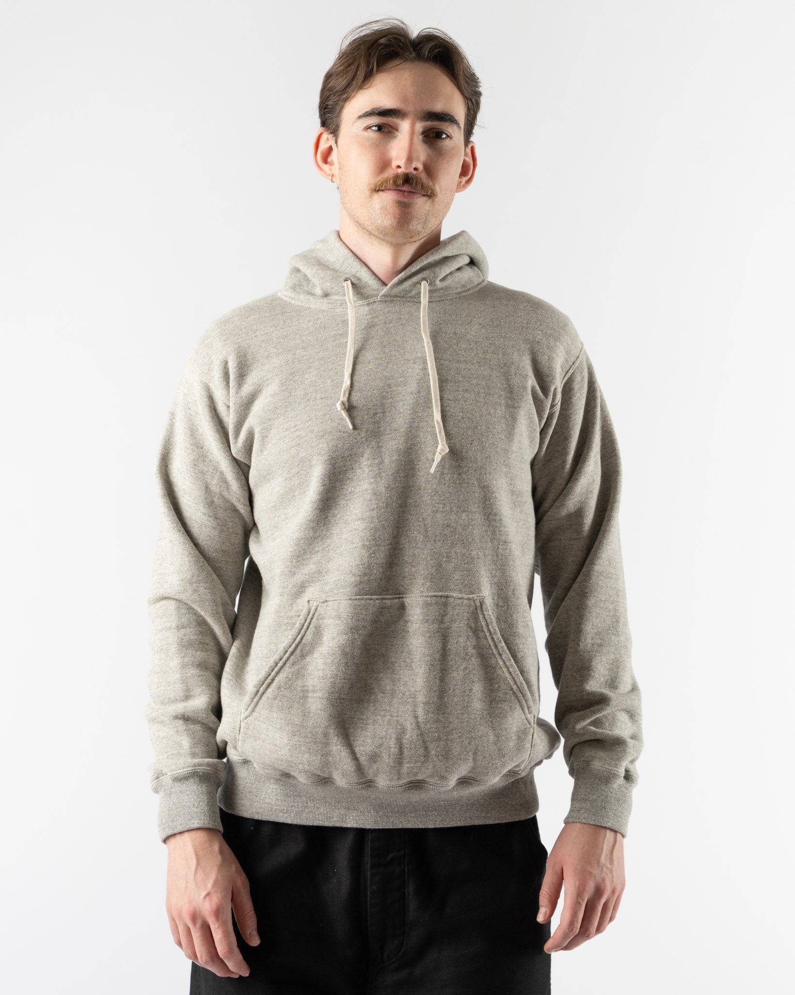 orSlow Loop Wheel Hooded Sweatshirt in Heather Gray