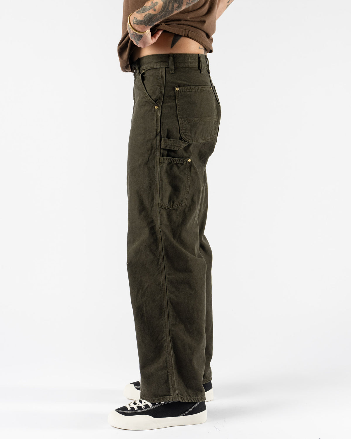 orSlow Dad's Fit Oxford Painter Pants in Coffee Brown