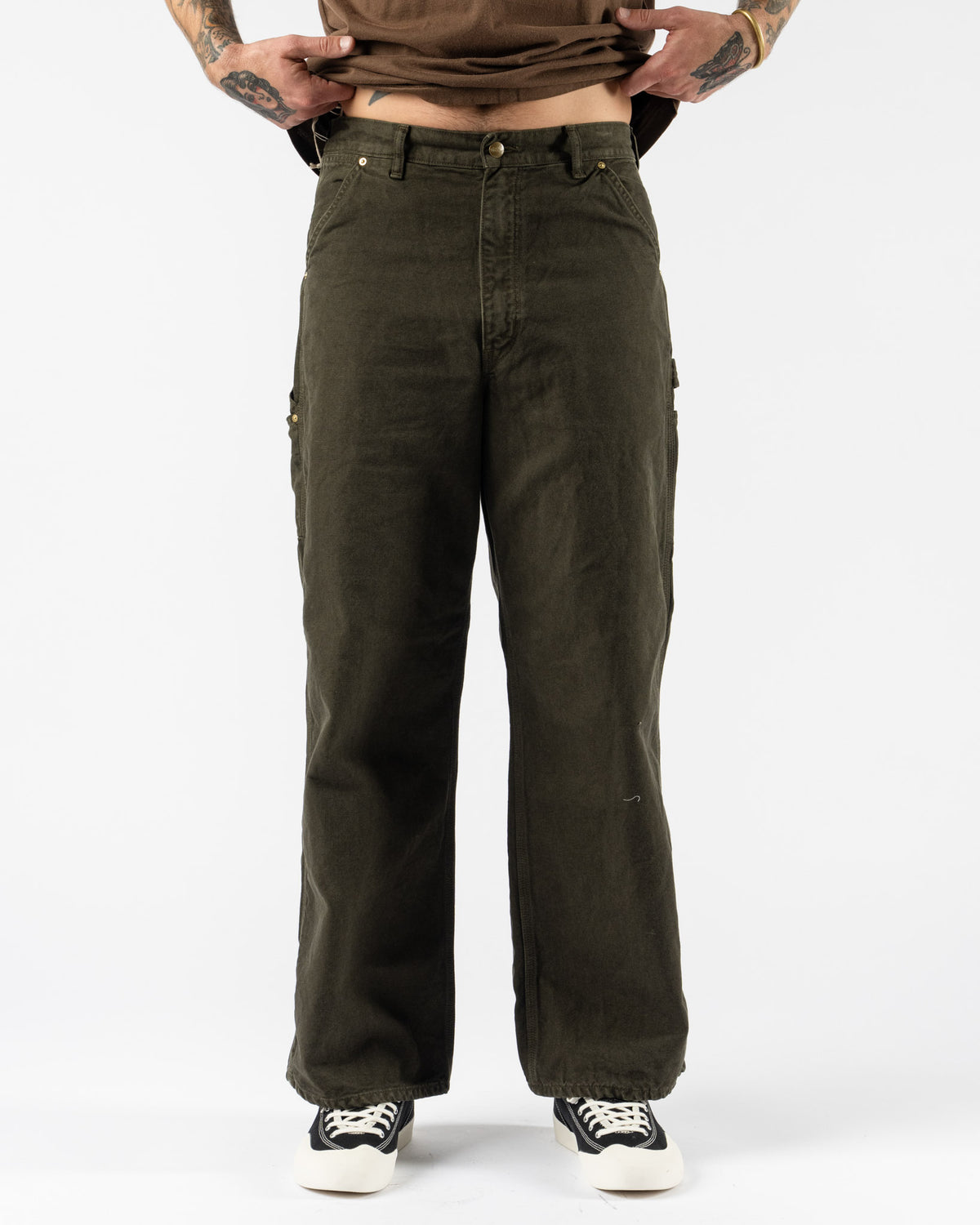 orSlow Dad's Fit Oxford Painter Pants in Coffee Brown