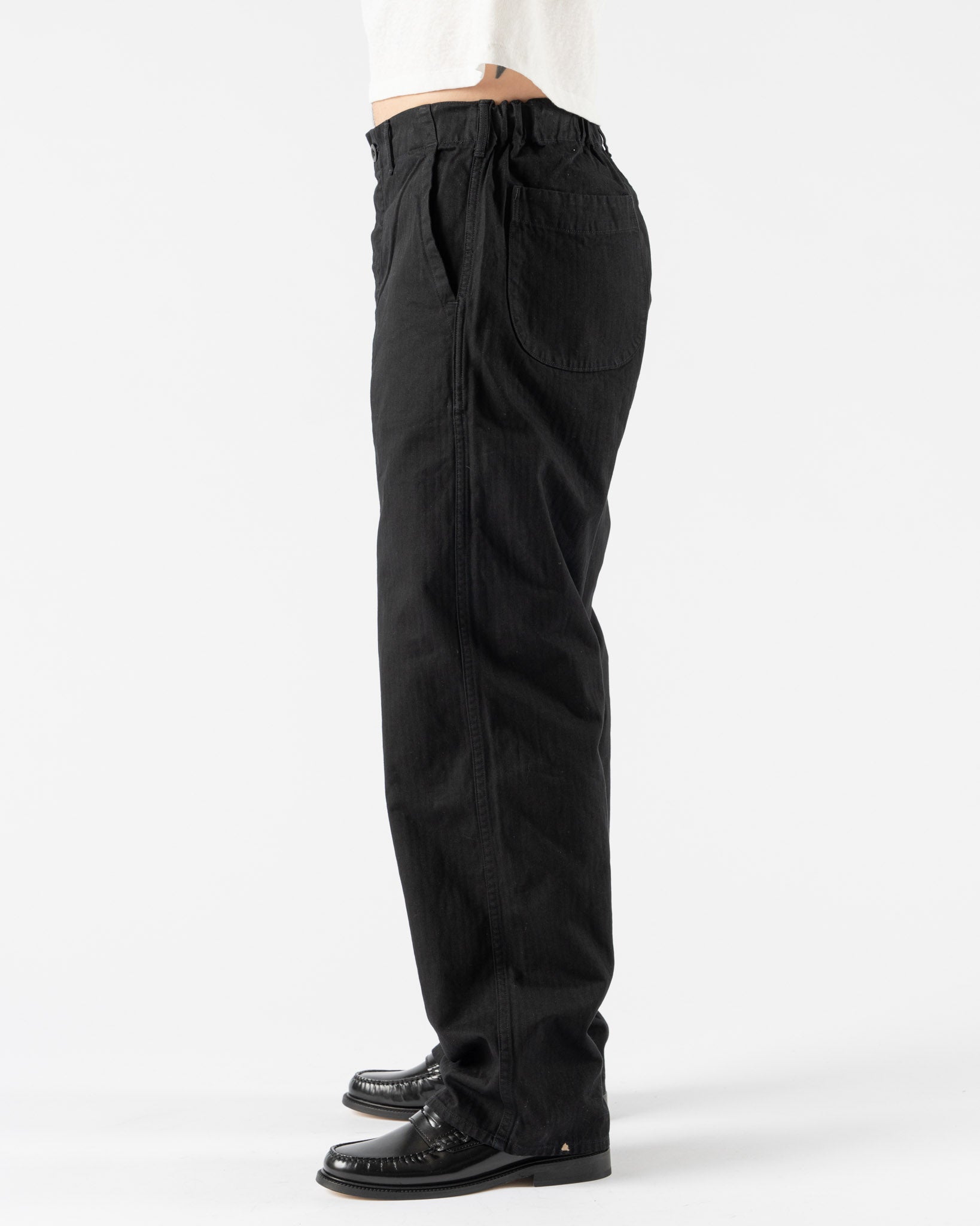 orSlow Wide Fit French Work Pants in Black
