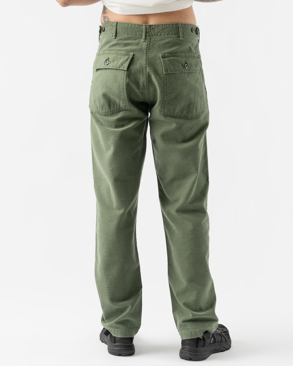 orSlow US Army Fatigue Pants in Green Used Wash