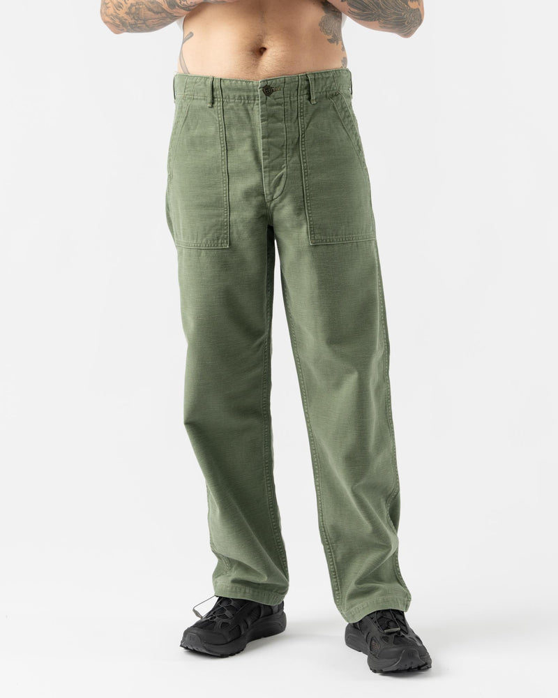 orSlow US Army Fatigue Pants in Green Used Wash