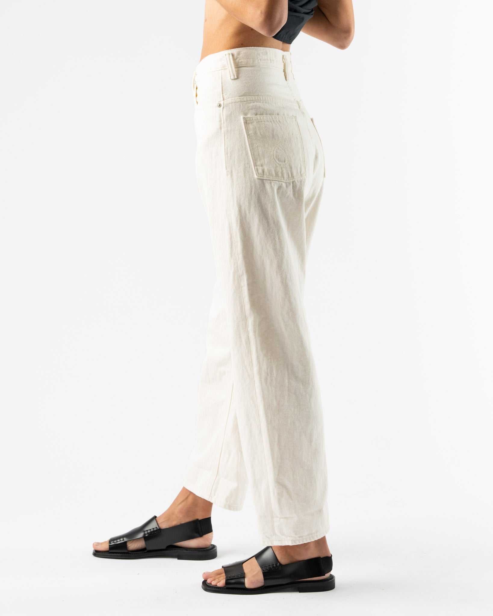 orSlow High Waist Selvedge White Denim Pants