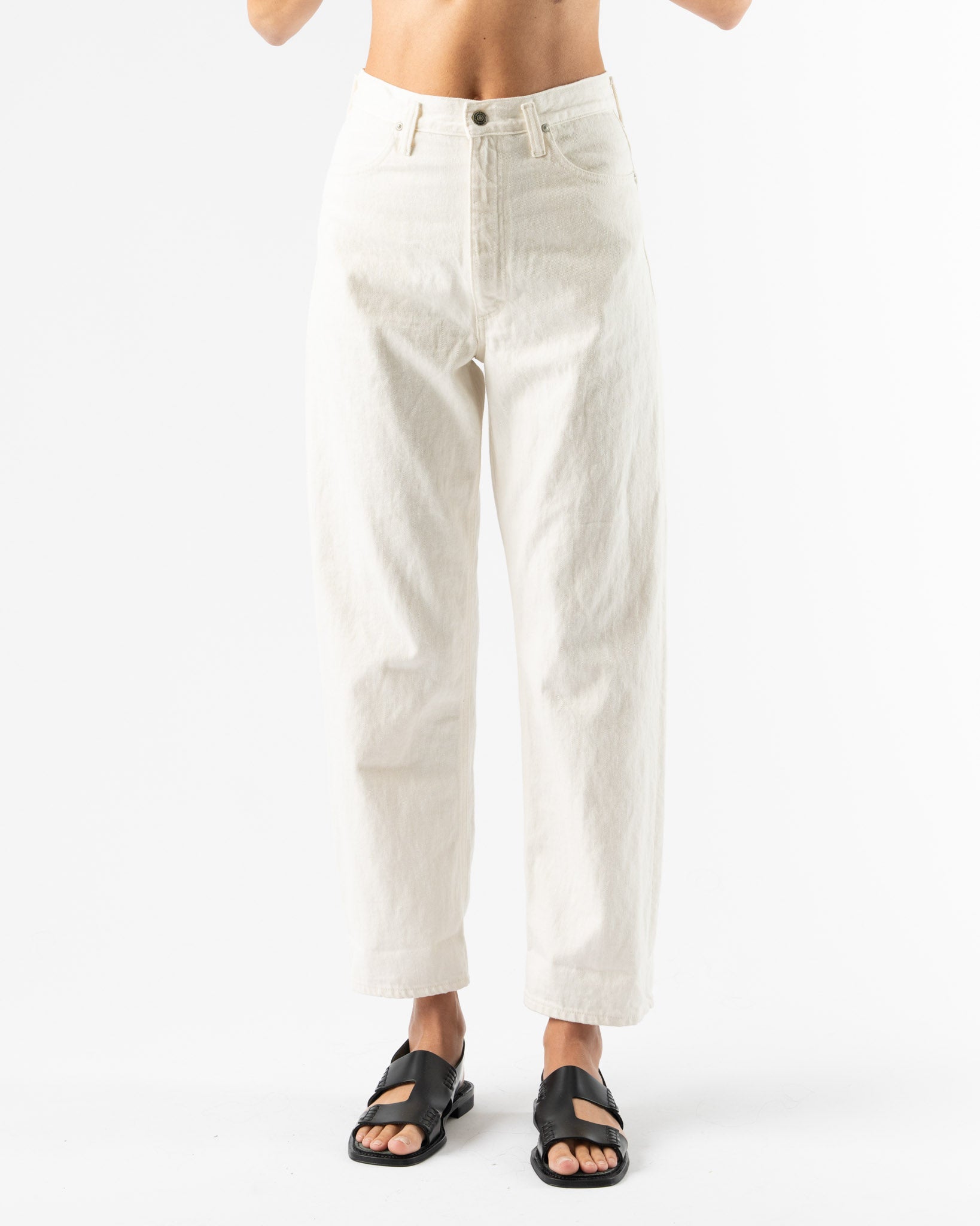 orSlow High Waist Selvedge White Denim Pants
