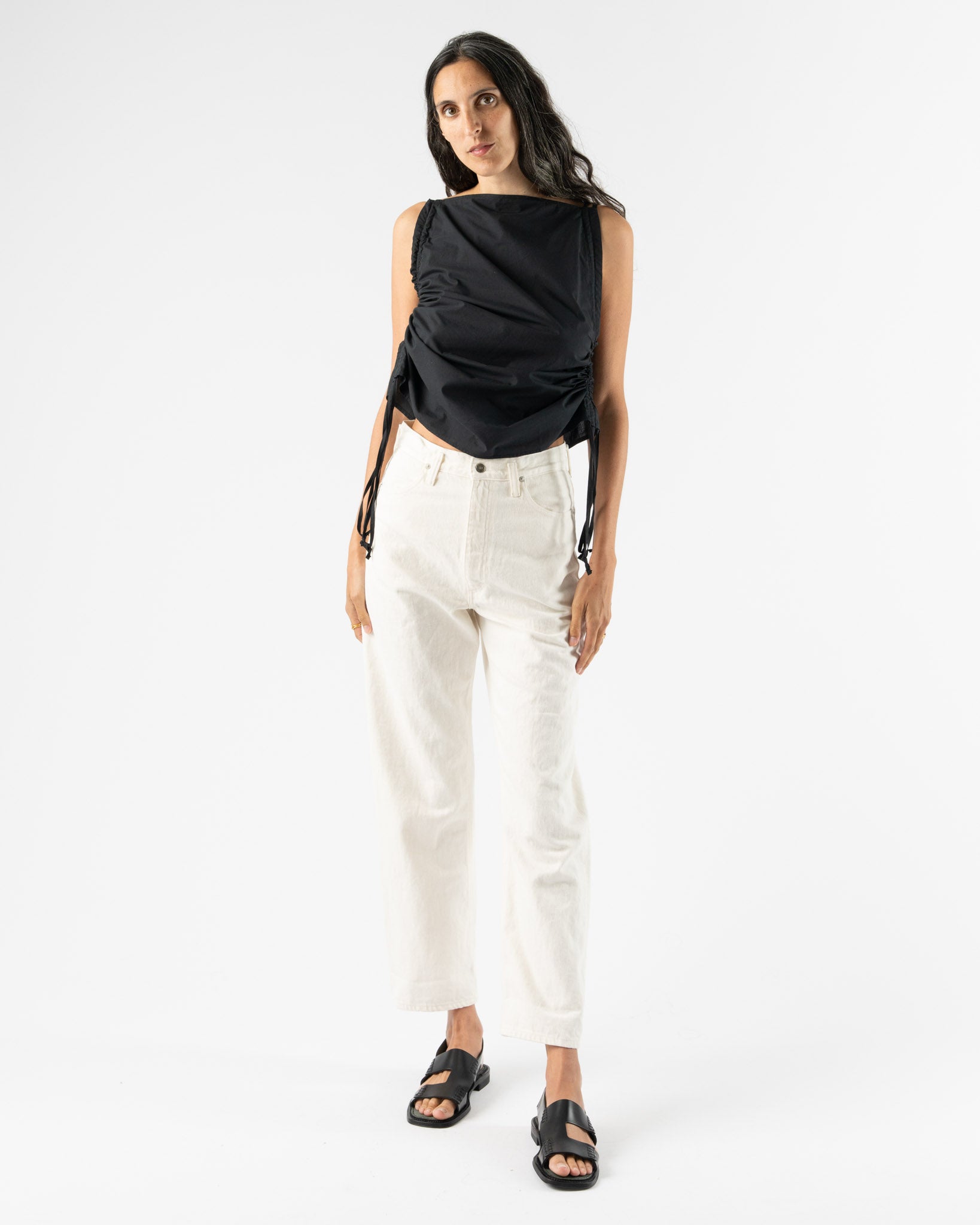 orSlow High Waist Selvedge White Denim Pants