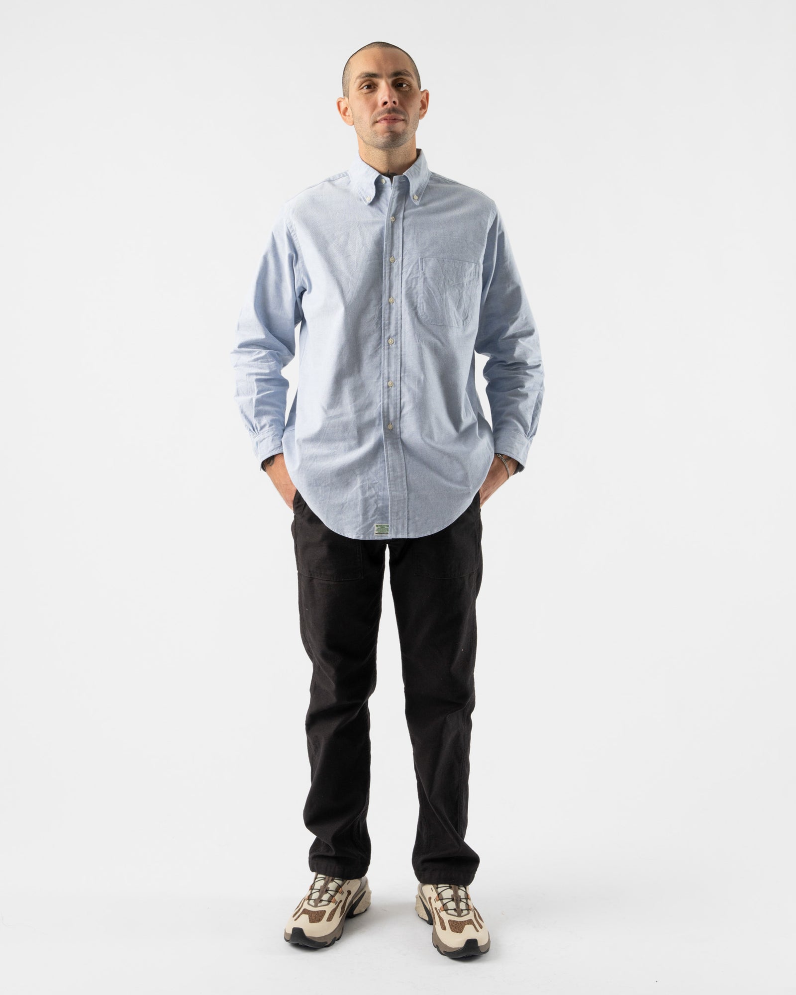 orSlow Oxford Standard Button Down Shirt in Light Blue Curated at Jake and  Jones