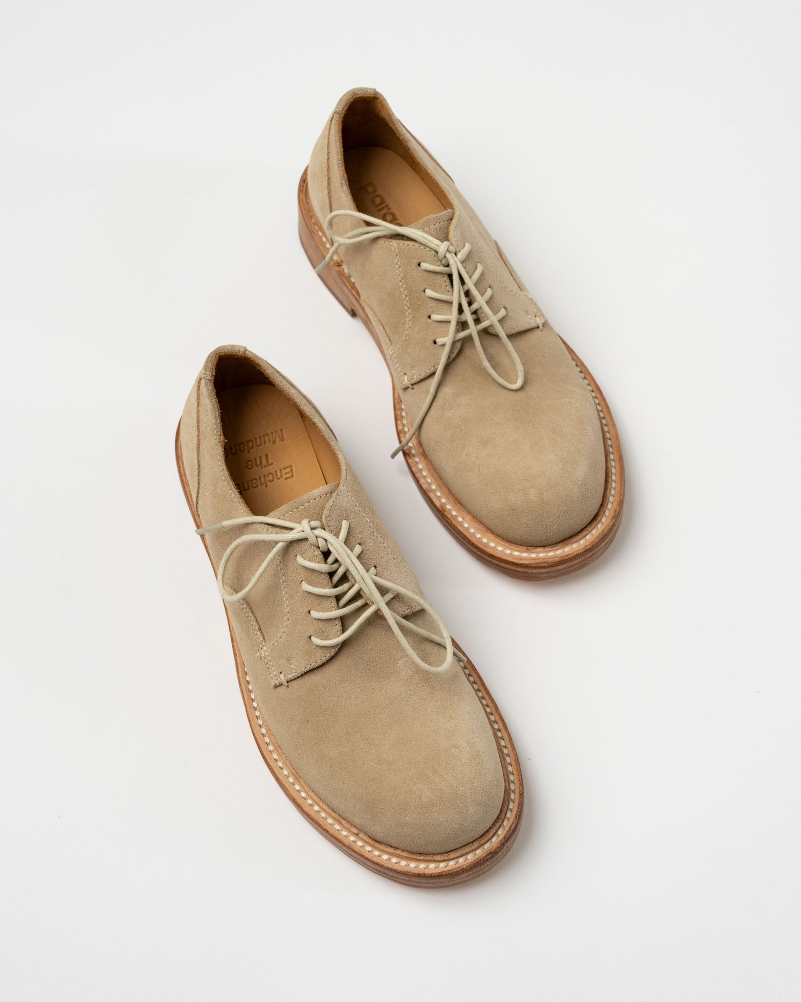 Paracia Mid-Heel Derby Washed Suede Beige