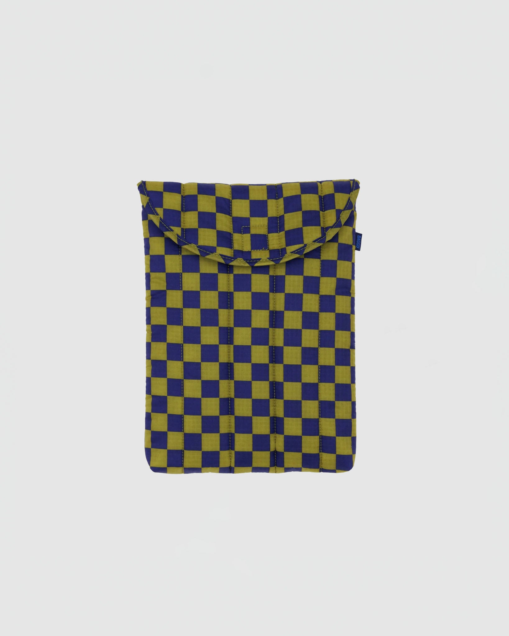 Baggu Puffy Laptop Sleeve 13"/14" in Pear Navy Check