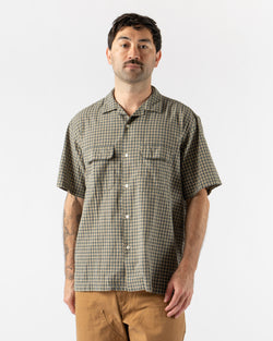 Pilgrim Surf + Supply Sam Plaid SS Shirt in Olive