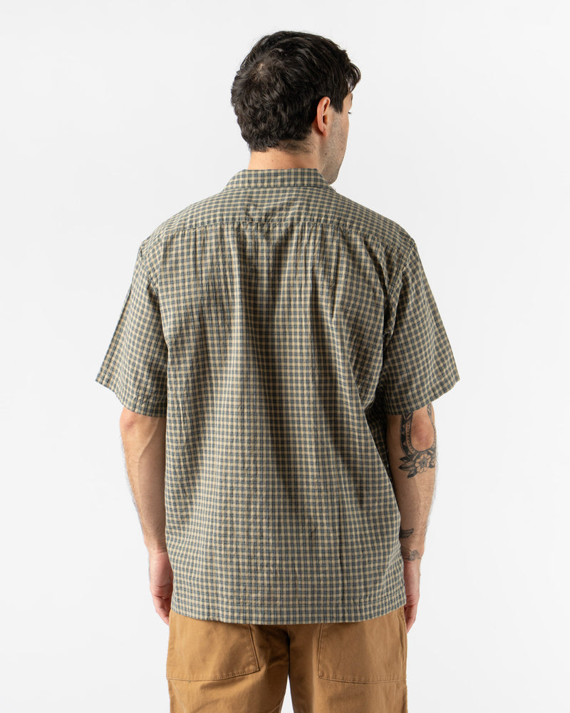 Pilgrim Surf + Supply Sam Plaid SS Shirt in Olive
