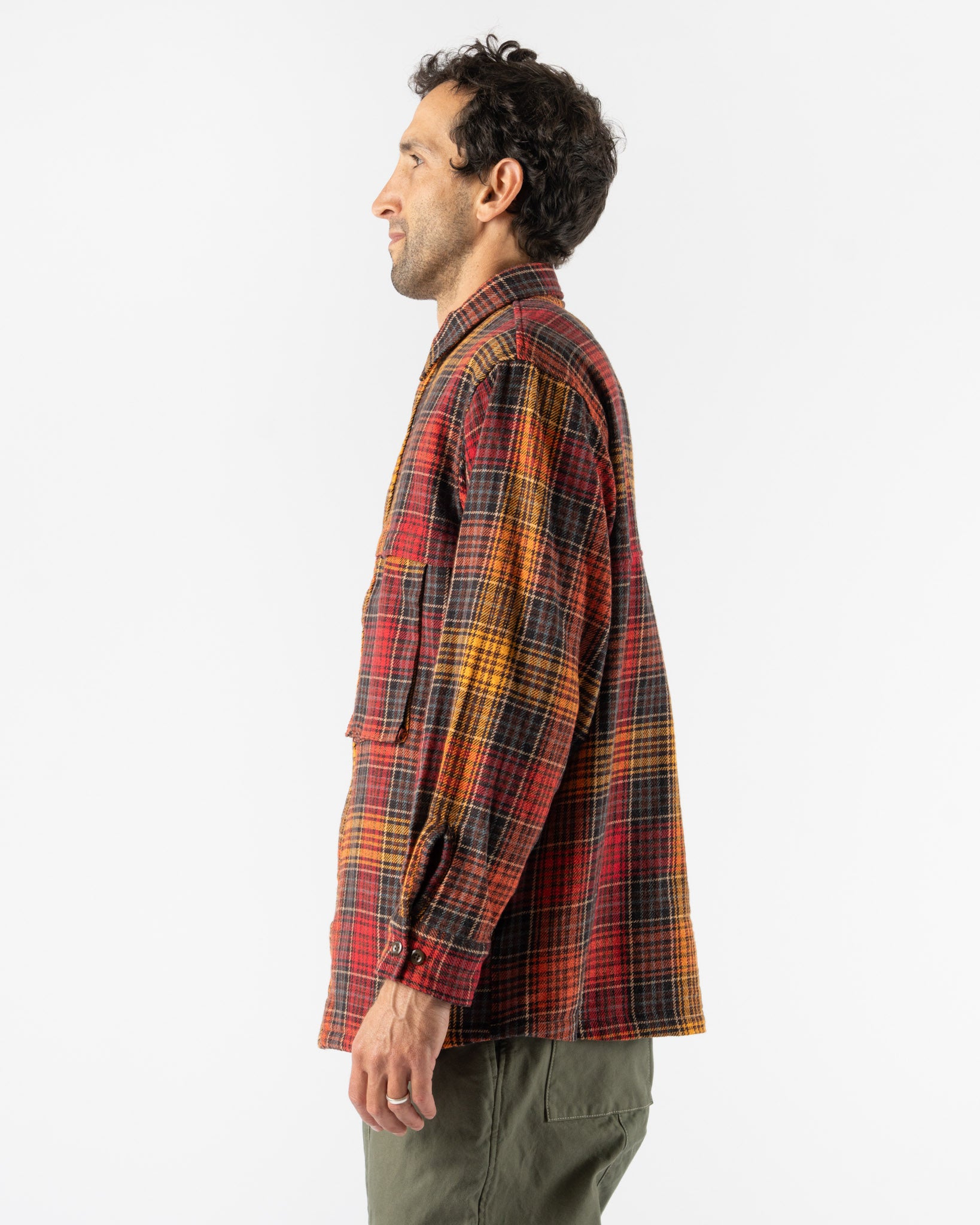 Pilgrim Surf + Supply Albert Field Shirt in Black/Orange Curated