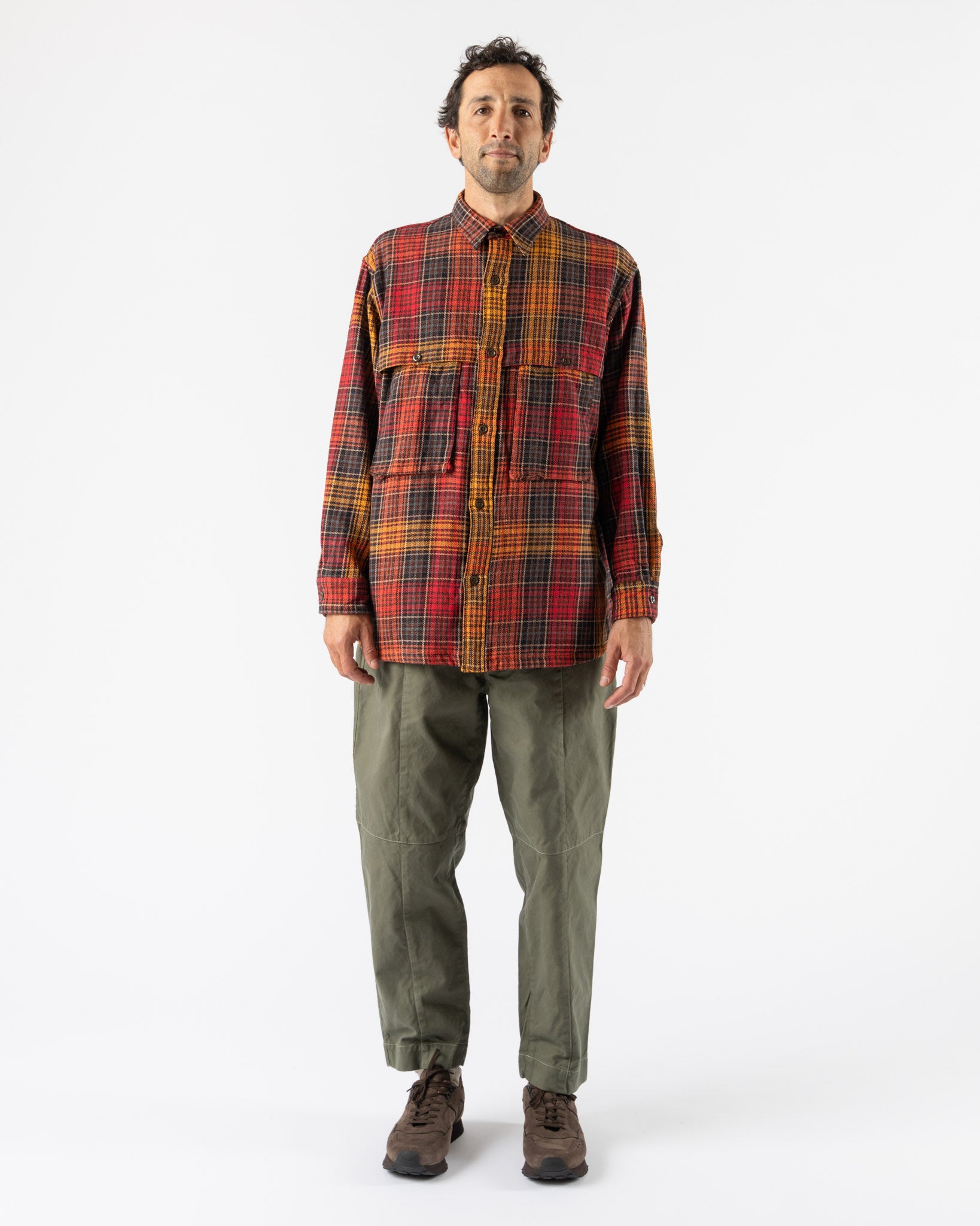 Pilgrim Surf + Supply Albert Field Shirt in Black/Orange Curated