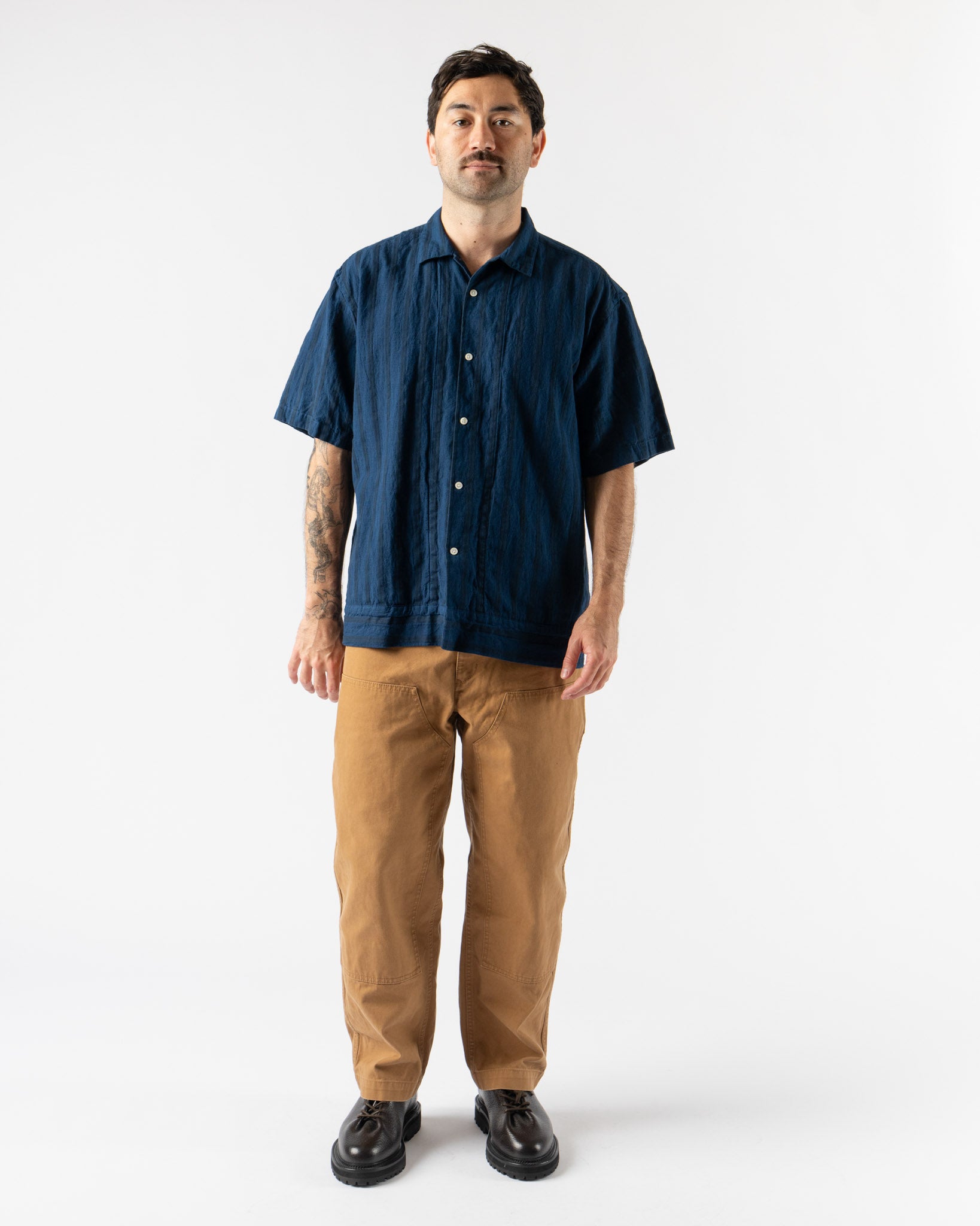 Pilgrim Surf + Supply Claude SS Shirt in Navy
