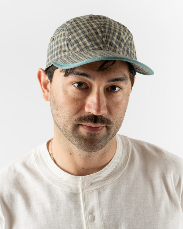Pilgrim Surf + Supply Plaid Longbill Cap in Olive