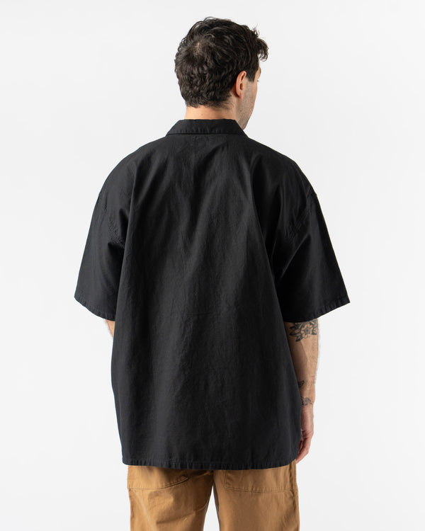 Pilgrim Surf + Supply Davis Short Sleeve Half Zip Shirt in Navy