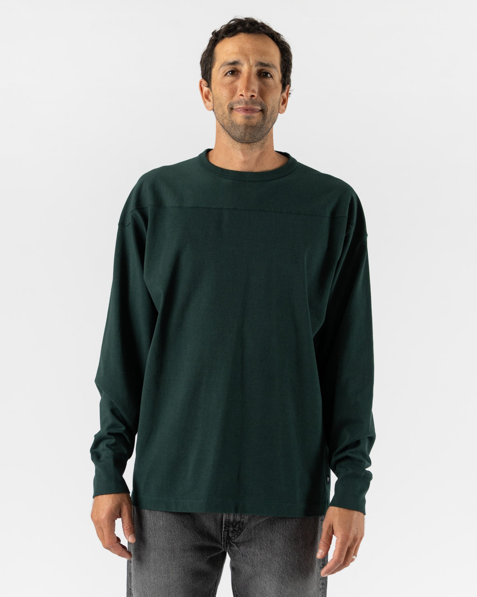 Pilgrim Surf + Supply Teddy Athletic LS Tee in Dark Green