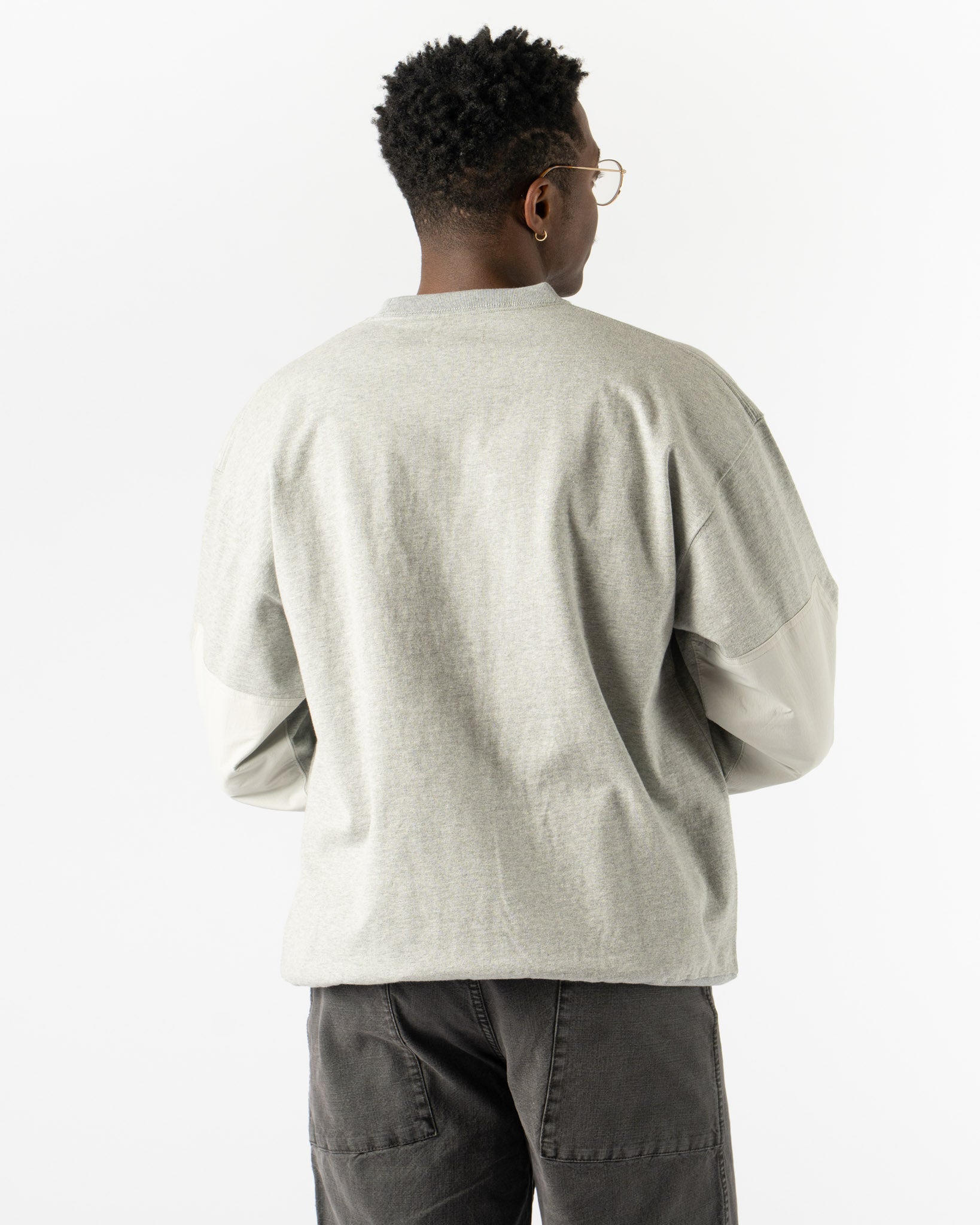 Pilgrim Surf + Supply Jaar Reinforced Crew in Heather Grey