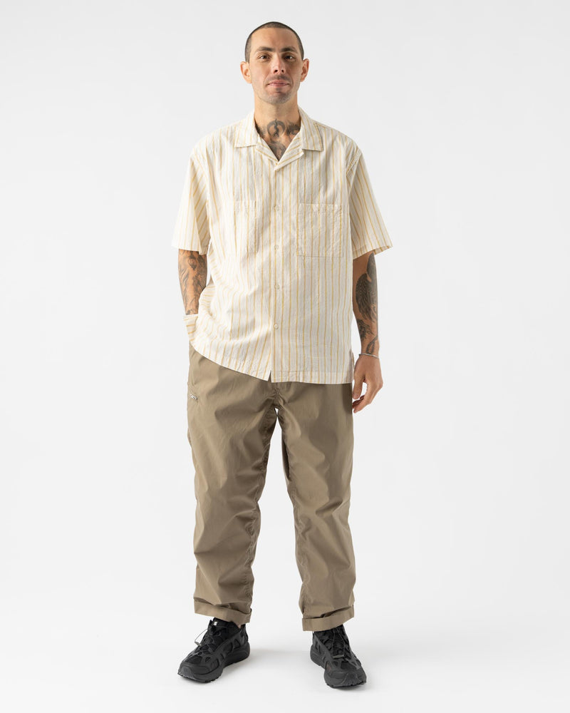 Pilgrim Surf + Supply Johnny Stripe Short Sleeve Shirt in Mustard