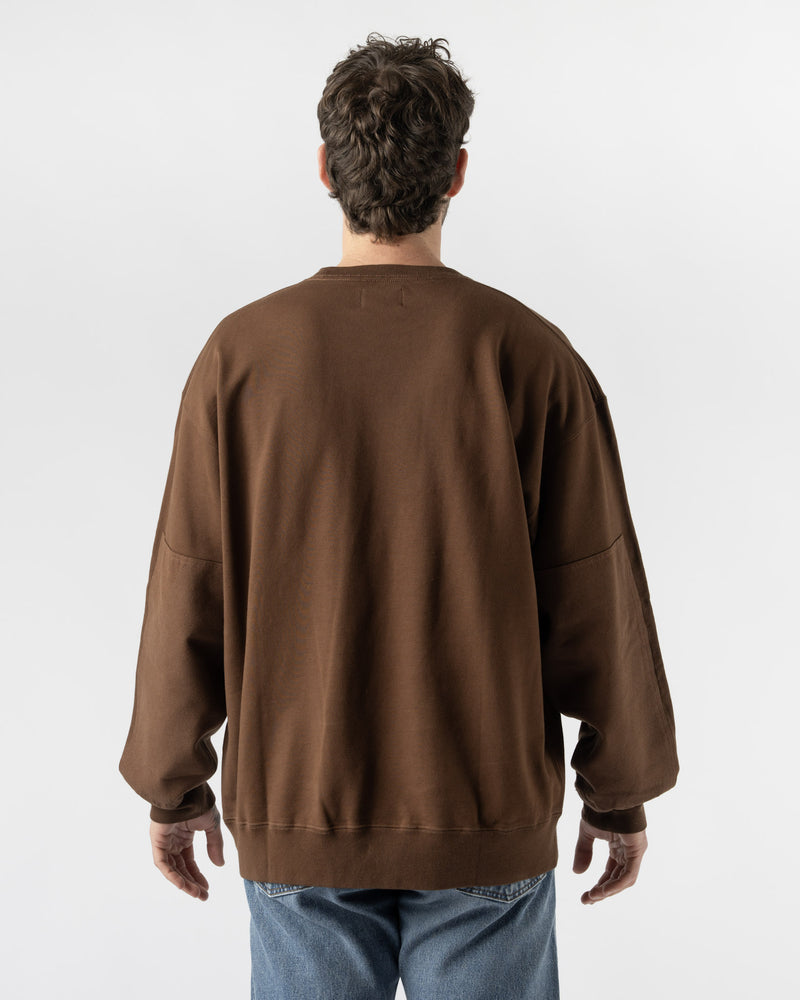 Pilgrim Surf + Supply Jaar Reinforced Crew in Dark Brown