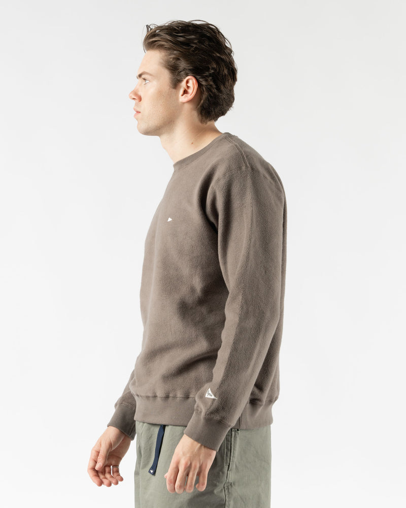 Pilgrim Surf + Supply Kagan Fleece Pennant Crew in Grey