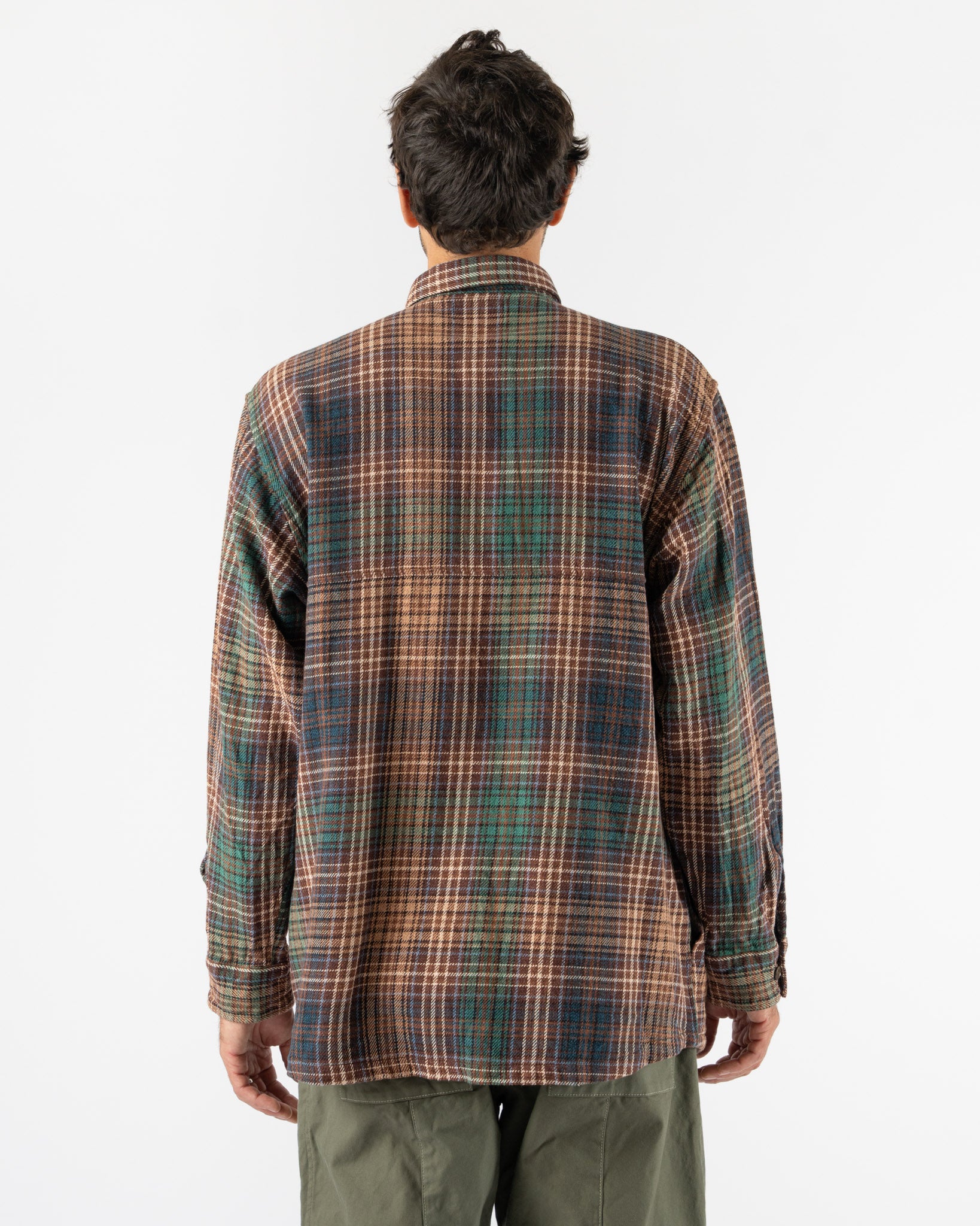 Pilgrim Surf + Supply Albert Field Shirt in Brown/Green