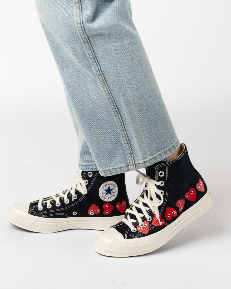 PLAY Converse x COMME des GARÇONS Small Red Heart High Top in Black