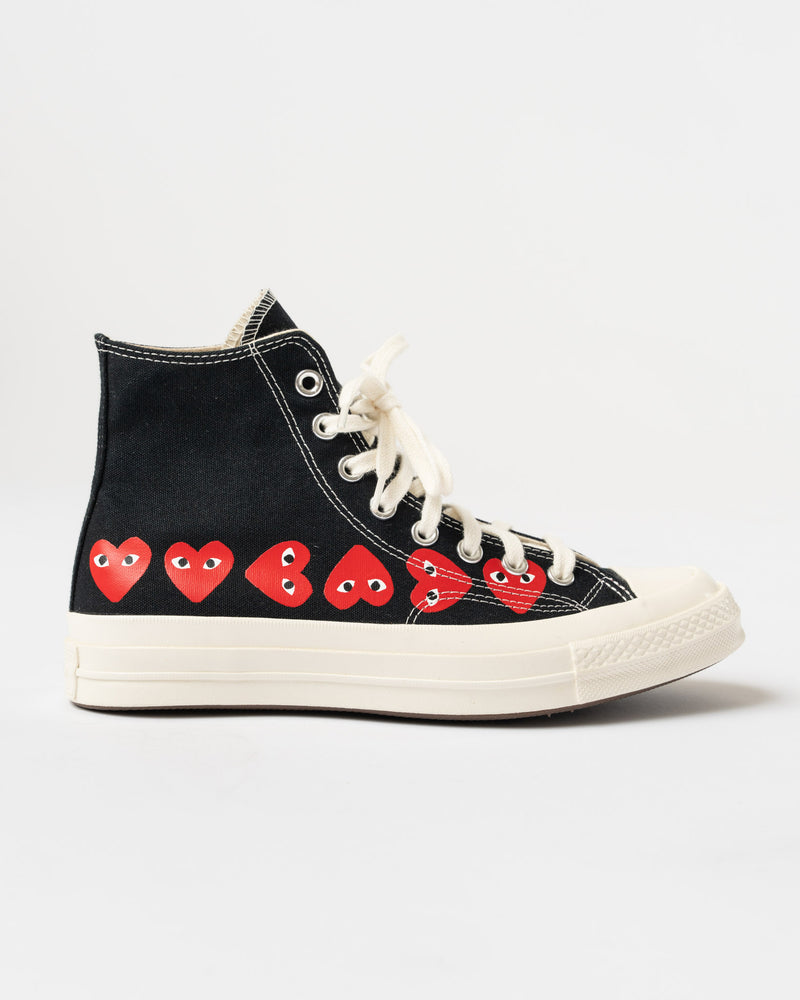 PLAY Converse x COMME des GARÇONS Multi Heart High Top in Black