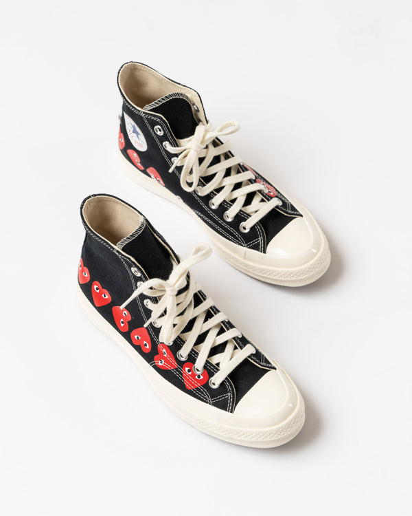 PLAY Converse x COMME des GARÇONS Multi Heart High Top in Black