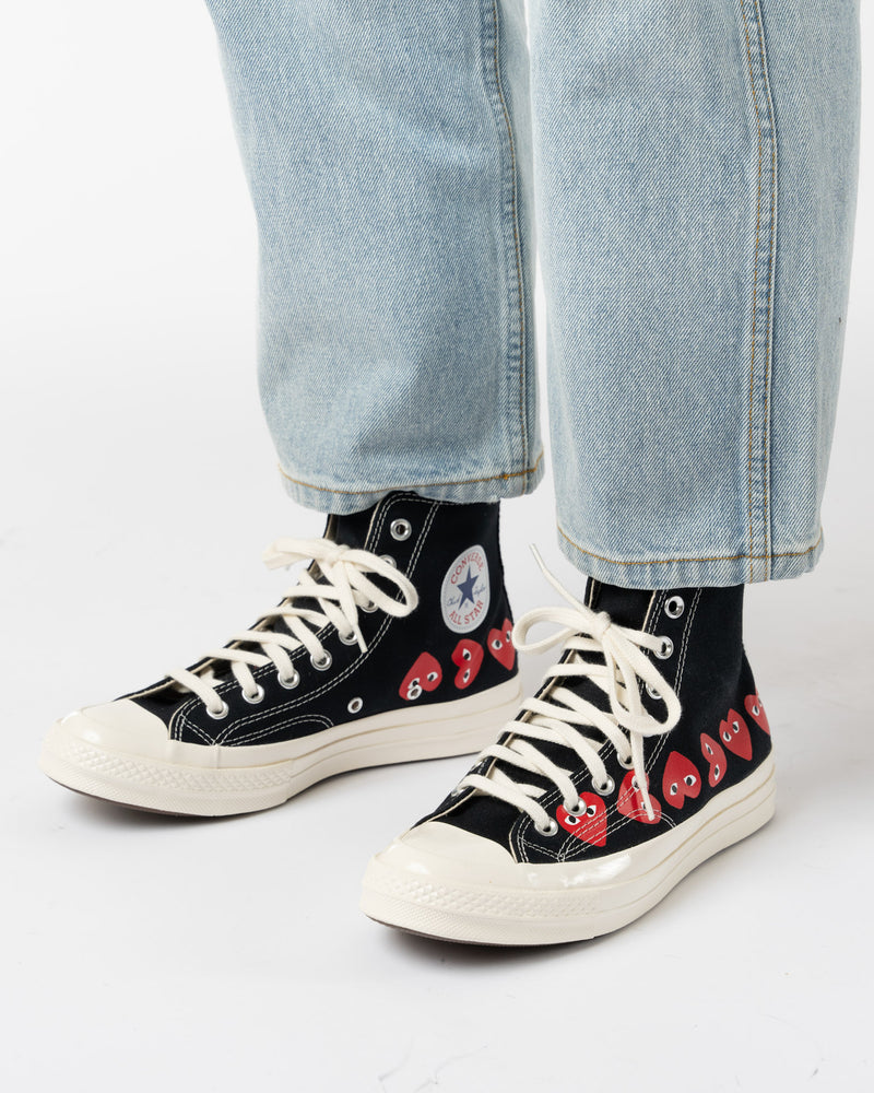 PLAY Converse x COMME des GARÇONS Multi Heart High Top in Black