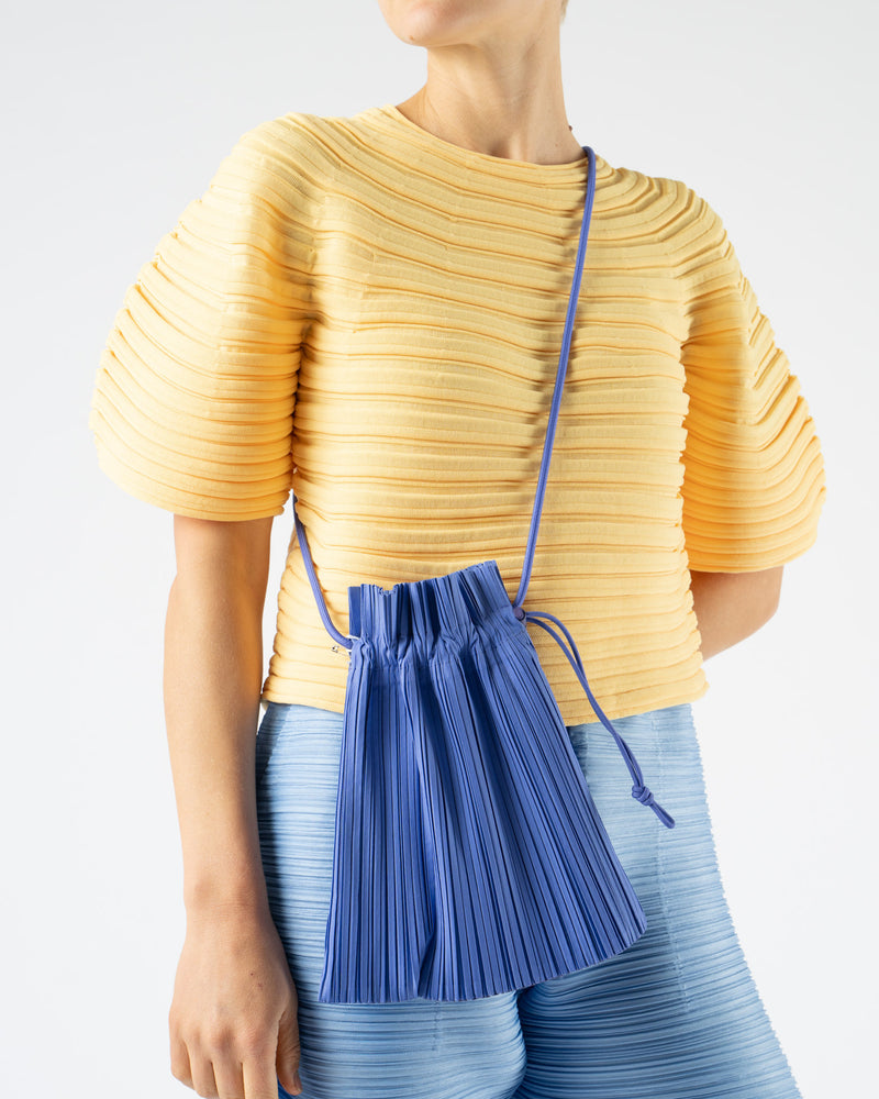 Pleats Please Issey Miyake Mini Pochette in Steel Blue