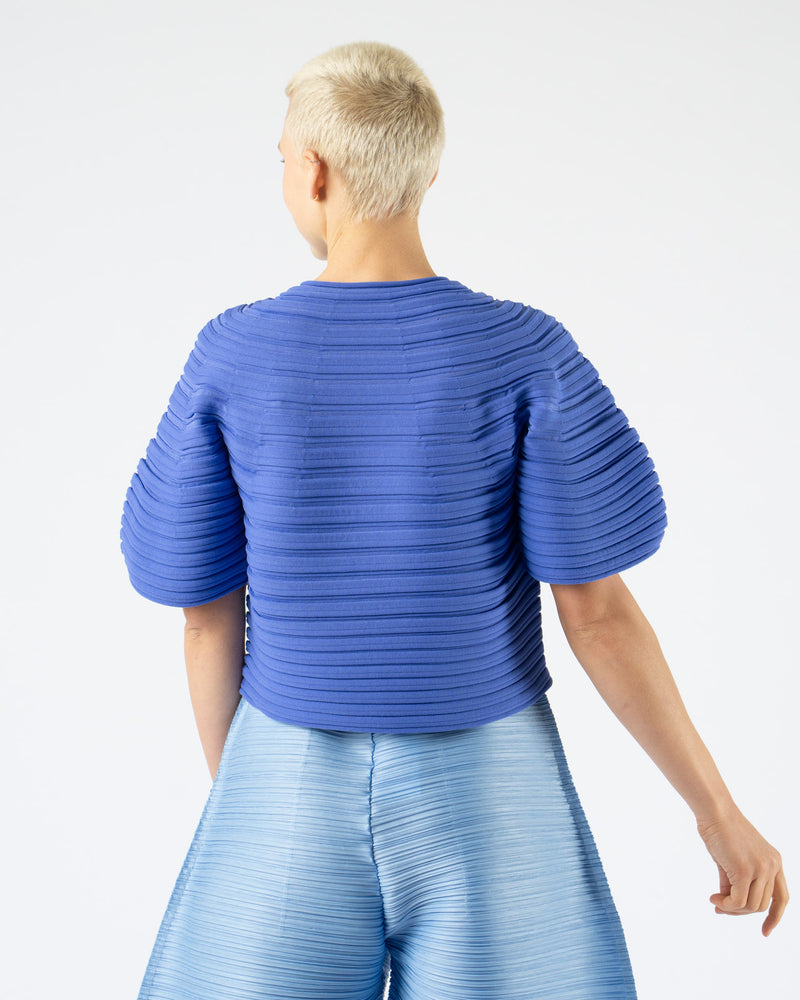 Pleats Please Issey Miyake Mushroom Knit in Steel Blue