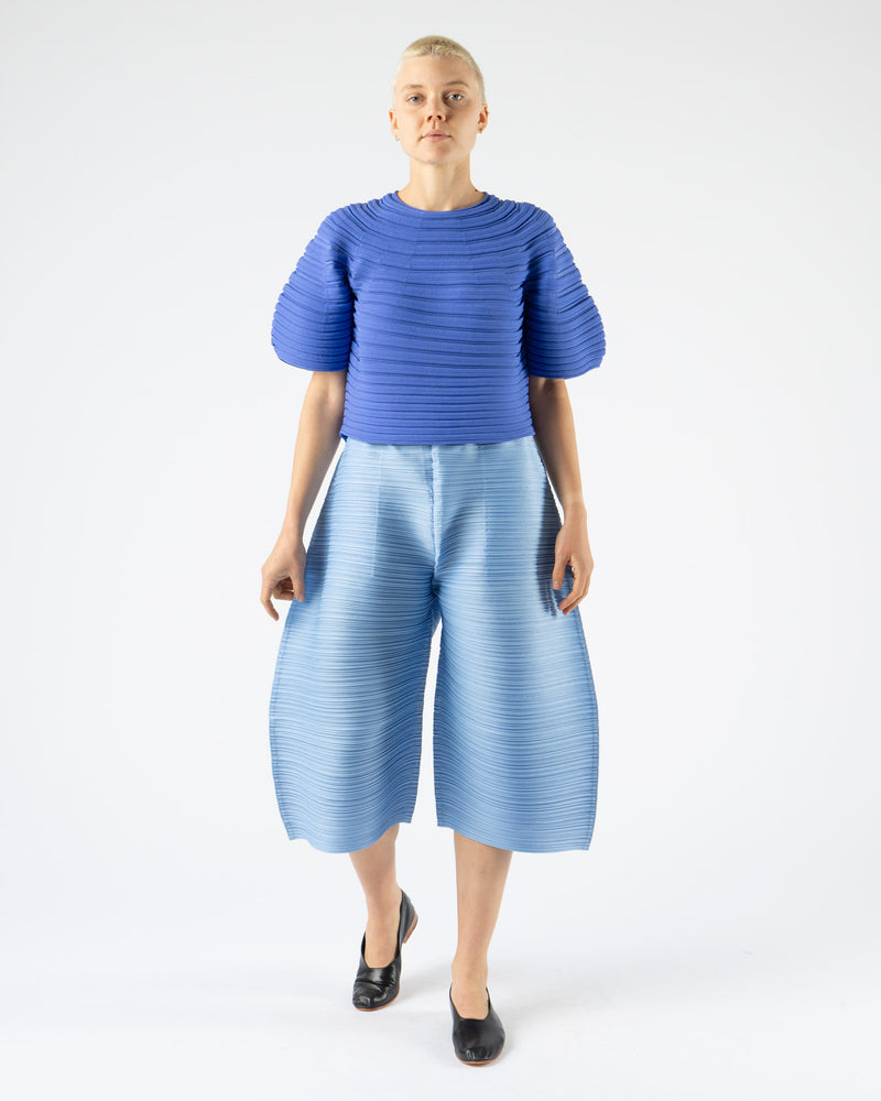 Pleats Please Issey Miyake Mushroom Knit in Steel Blue