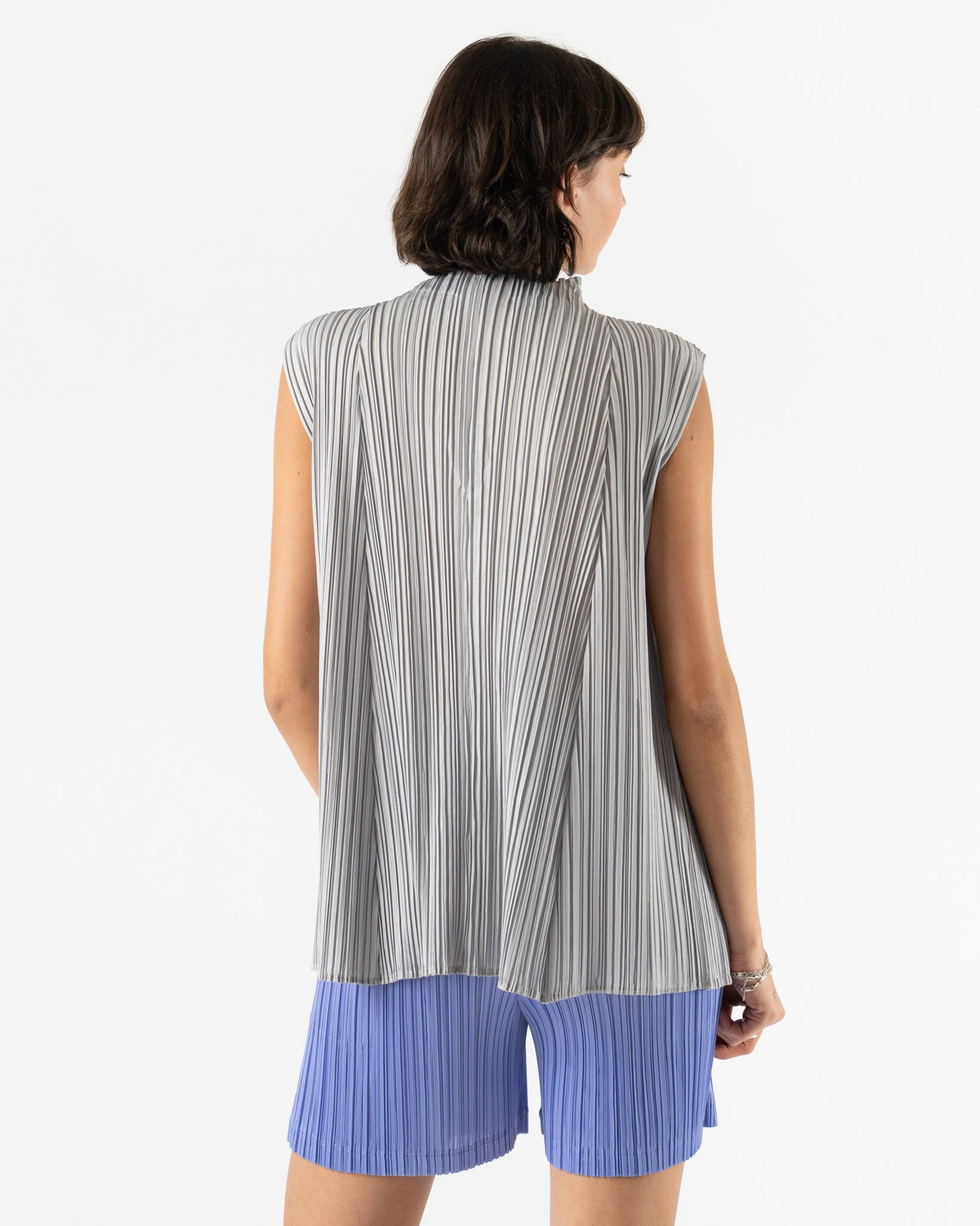 Pleats Please Issey Miyake Mellow Pleats Shirt in Cool Gray