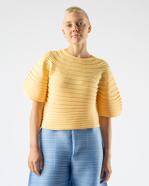 Pleats Please Issey Miyake Mushroom Knit in Yellow