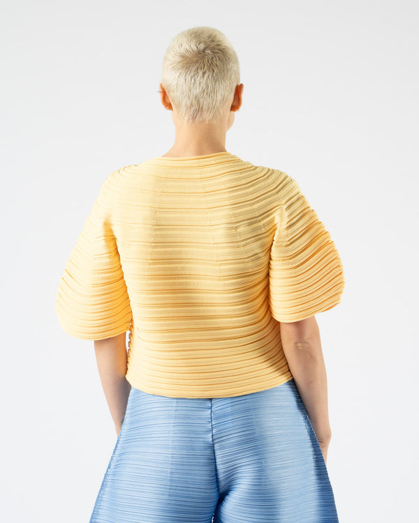 Pleats Please Issey Miyake Mushroom Knit in Yellow