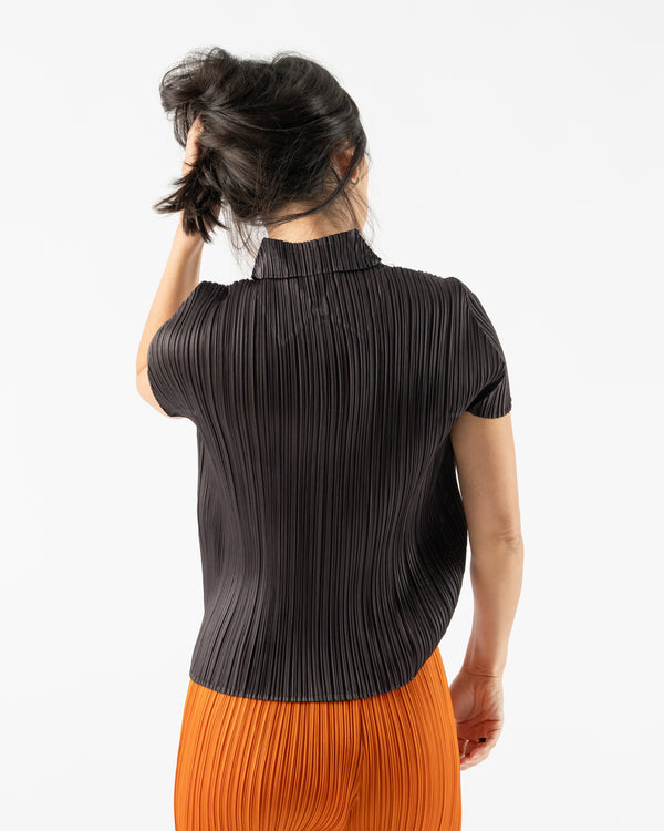 Pleats Please Issey Miyake April Monthly Colors Top in Black Pepper