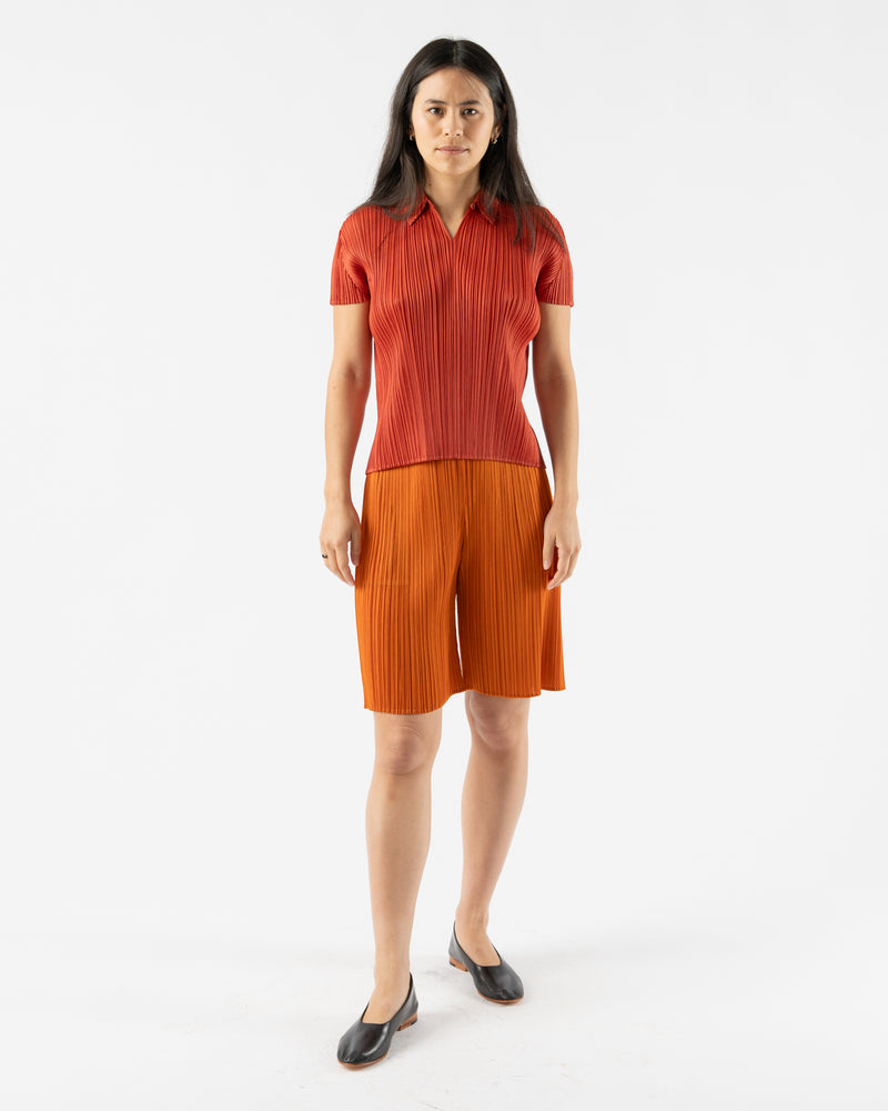 Pleats Please Issey Miyake April Monthly Colors Top in Dark Red