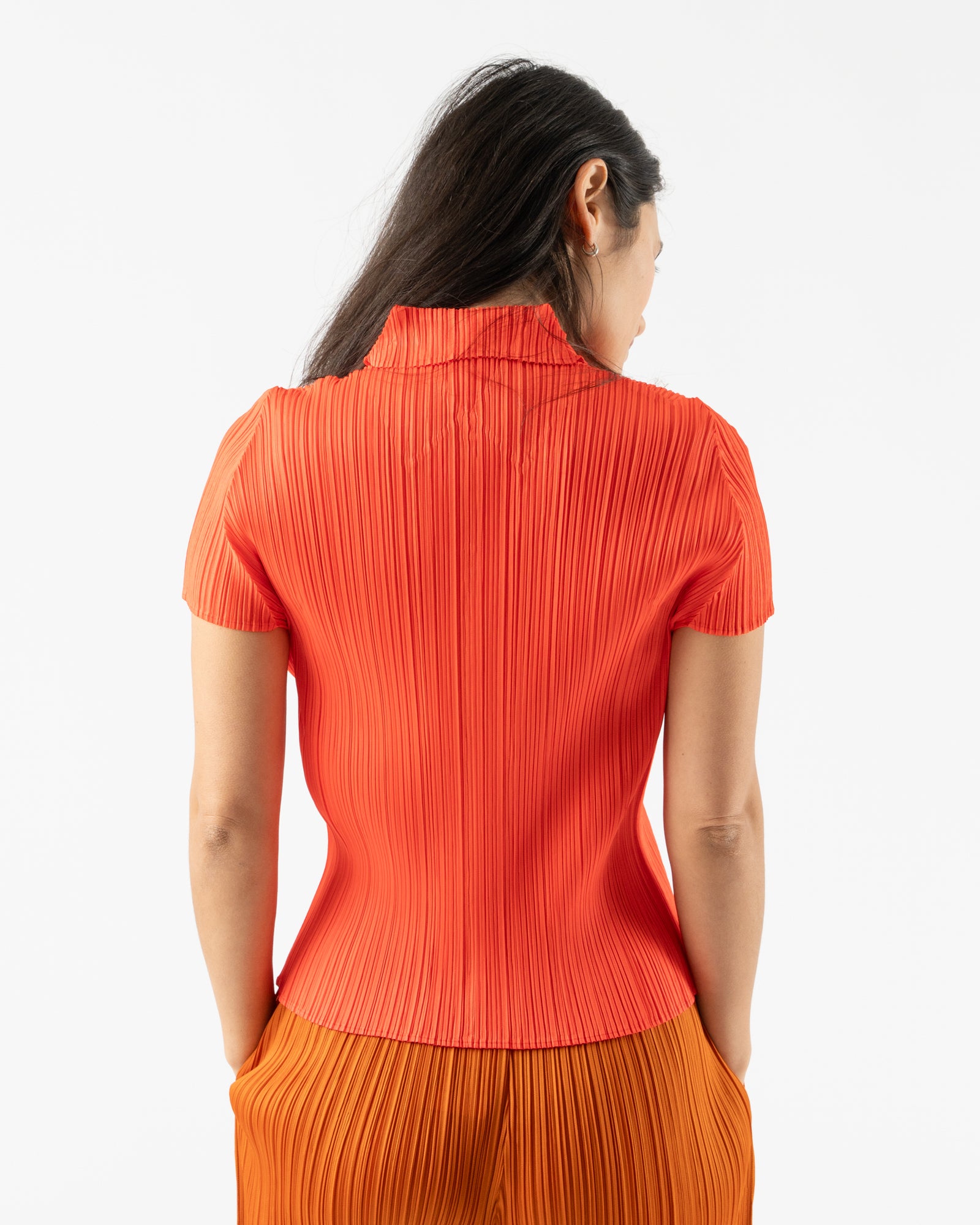 Pleats Please Issey Miyake April Monthly Colors Top in Habanero Curated at  Jake and Jones